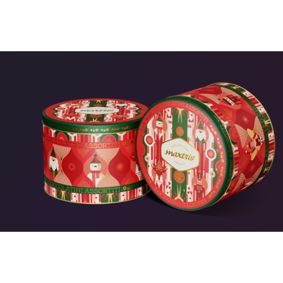 MAXTRIS CONTENITORE LATTA NATALE 300GR - GUSTI ASSORTITI 
