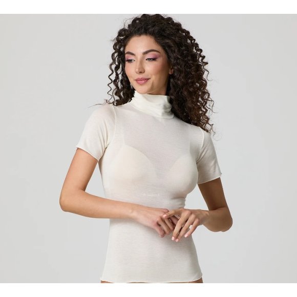 JADEA-MAGLIA DONNA DOLCEVITA IN CASHMERE MEZZA MANICA COD.4065- LATTE