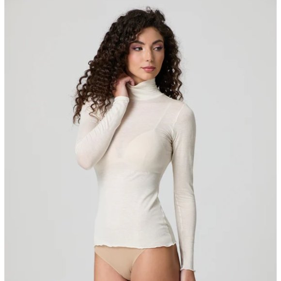 JADEA-MAGLIA DONNA DOLCEVITA MANICA LUNGA COD.4066-LATTE