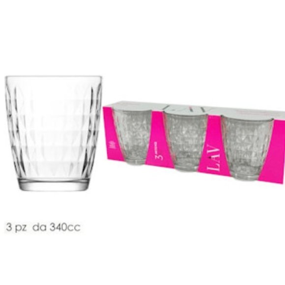 LAV SET 3 BICCHIERI VETRO ARTEMIS - 340 CC LAV SET 3 BICCHIERI VETRO ARTEMIS - 340 CC