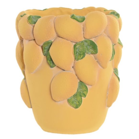 VASO IN CEMENTO LIMONI GIALLO-  20X20X23 CM