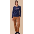 NOI DI NOTTE-Pigiama Donna Caldo Cotone Articolo Animalier FA9261 