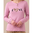 NOI DI NOTTE-Pigiama Donna Caldo Cotone Articolo Animalier FA9261 