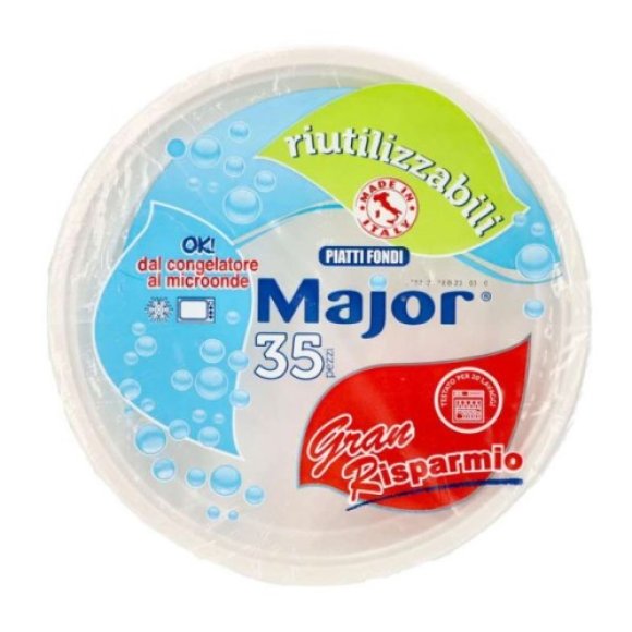 MAJOR PIATTI FONDI RIUTILIZZABILI - 35 PEZZI MAJOR PIATTI FONDI RIUTILIZZABILI - 35 PEZZI