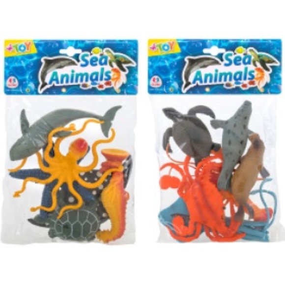  SET 6 ANIMALI MARINI GLOBO - 2 ASSORTIMENTI W'TOY CREATURE DEL MARE