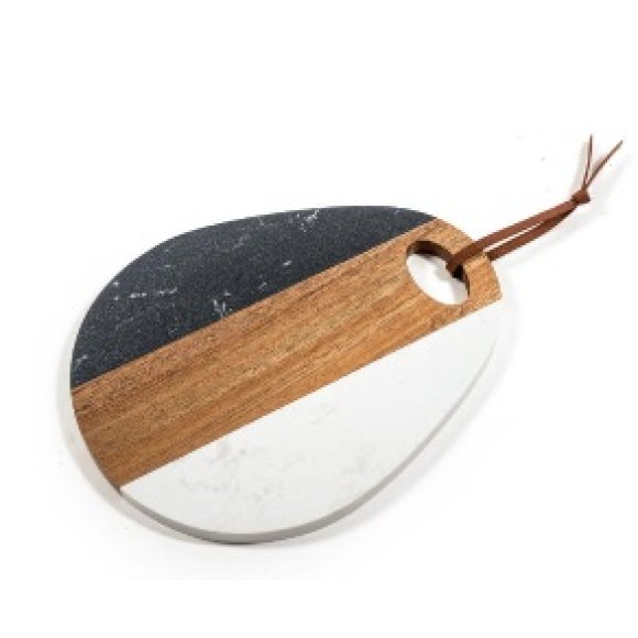 MERCURY TAGLIERE IN MARMO E LEGNO - 30X20XH1,3 CM MERCURY TAGLIERE IN MARMO E LEGNO - 30X20XH1,3 CM