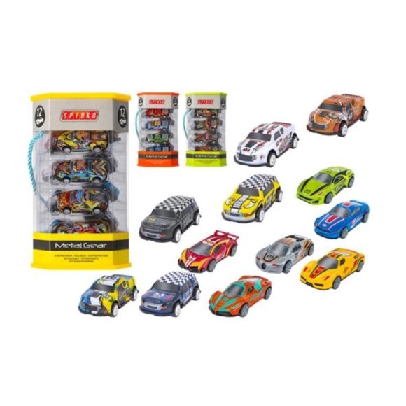 AUTO METALLO RETROCARICA IN SCALA 1:64 12 PEZZI