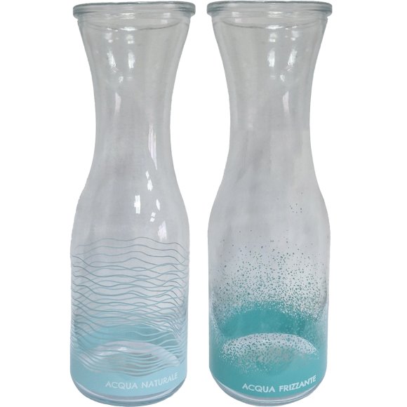 CARAFFA DELL'ACQUA IN VETRO - DECORI ASSORTITI 