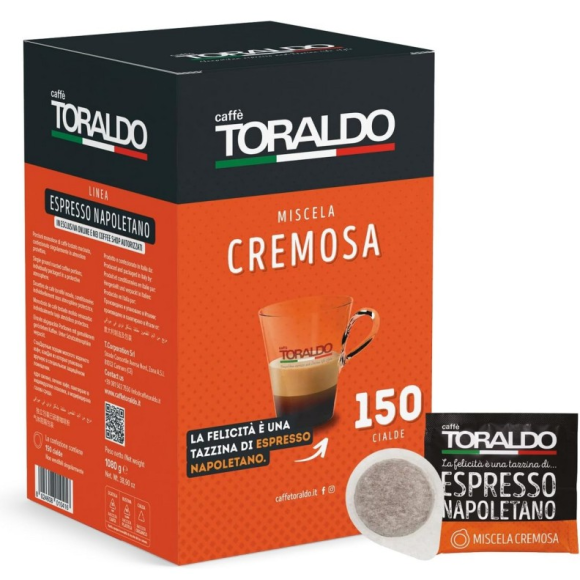 TORALDO BOX CIALDE FILTROCARTA ESE 44 MM MISCELE CREMOSA PZ15 ESPRESSO NAPOLETANO CAFFÈ DI QUALITÀ