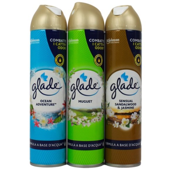 GLADE DEODORANTE AMBIENTI SPRAY 300 ML ASSORTITO: MUGHETTO SALDALWOOD&JASMINE  OCEAN