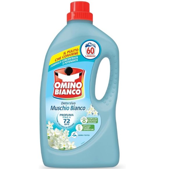 OMINO BIANCO  DETERSIVO LAVATRICE LIQUIDO 60 LAVAGGI ESSENZA DI MUSCHIO BIANCO - 2,4 LT