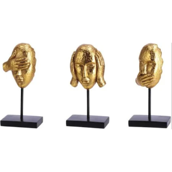 STAR Set 3 Decorazione in Resina con Base - assortiti