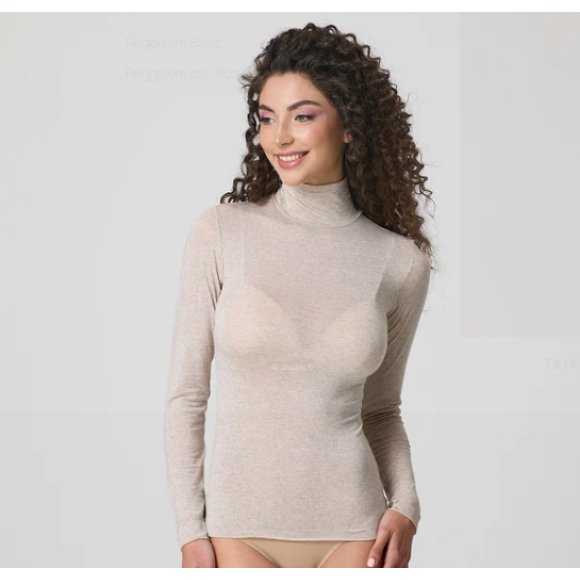 JADEA-MAGLIA DONNA DOLCEVITA A MANICA LUNGA COD.4066- NATURALE 