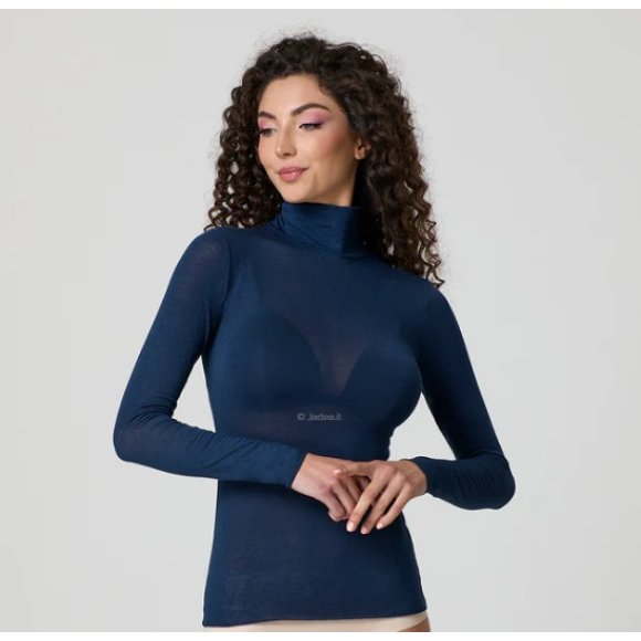 JADEA-MAGLIA DONNA DOLCEVITA MANICA LUNGA COD.4066- NAVY