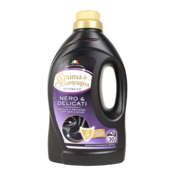 SUMA DI SCIAMPAGNA DETERSIVO LIQUIDO BUCATO LAVATRICE NERO & DELICATI 30 LAVAGGI 1350 ML