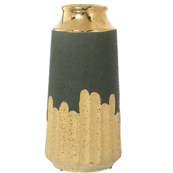 CAMACHO VASO IN CERAMICA 13x14x27 CM - VERDE/ORO CAMACHO VASO IN CERAMICA 13x14x27 CM - VERDE/ORO