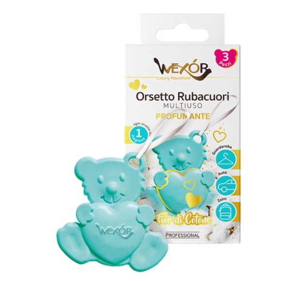 WEXOR PROFUMATORE MULTIUSO PROFUMANTE ARMADI, AUTO, ZAINI FORMA DI ORSETTO - 3 PEZZI WEXOR PROFUMATORE MULTIUSO PROFUMANTE ARMADI, AUTO, ZAINI FORMA DI ORSETTO - 3 PEZZI