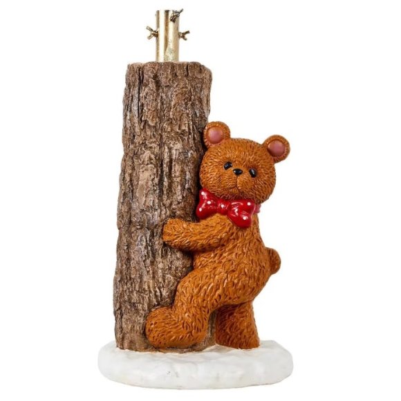 NATALE-BASE ALBERO ORSO CON TRONCO IN POLIRESINA