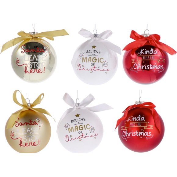 NATALE-PALLINA NATALIZIA IN  VETRO COLORI ASSORTITI 