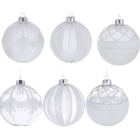 NATALE-PALLINA NATALIZIA IN VETRO TRASPARENTE 