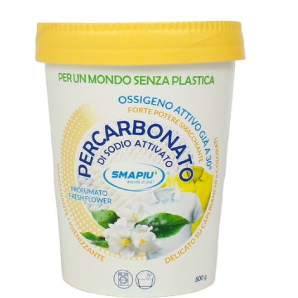 SMAPIU PERCARBONATO DI SOLDIO ATTIVATO IN POLVERE PROFUMATO FRESH FLOWER BARATTOLO CARTA - 500 GR SMAPIU PERCARBONATO DI SOLDIO ATTIVATO IN POLVERE PROFUMATO FRESH FLOWER BARATTOLO CARTA - 500 GR