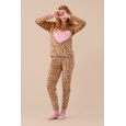 NOI DI NOTTE-Pigiama Donna Ciniglia Felpata - soft touch articolo Animalier FA009289