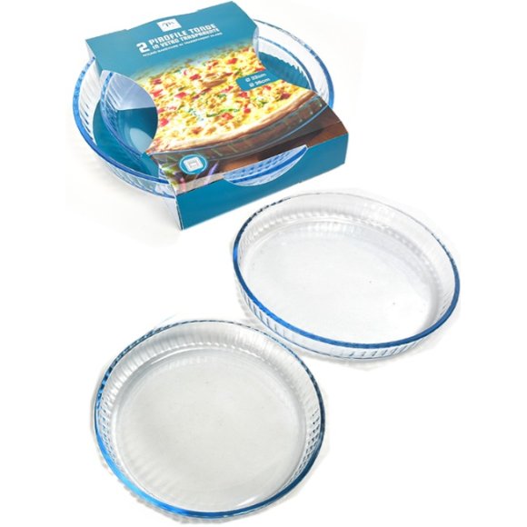 MERCURY PIROFILE IN VETRO TONDE DIAMETRO 32 X H 5CM – DIAMETRO 26 X H 4,5CM - 2 PEZZI 