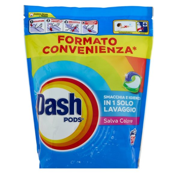 DASH PODS DETERSIVO LAVATRICE SALVA COLORE 50 LAVAGGI - 865 GR