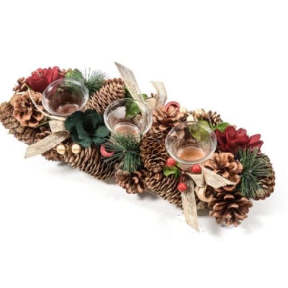 NATALE- PORTACANDELA NATALIZIO 3 FUOCHI 