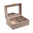 VERSA PORTAGIOIE IN VELLUTO 21X15X8,5 CM - BEIGE VERSA PORTAGIOIE IN VELLUTO 21X15X8,5 CM - BEIGE