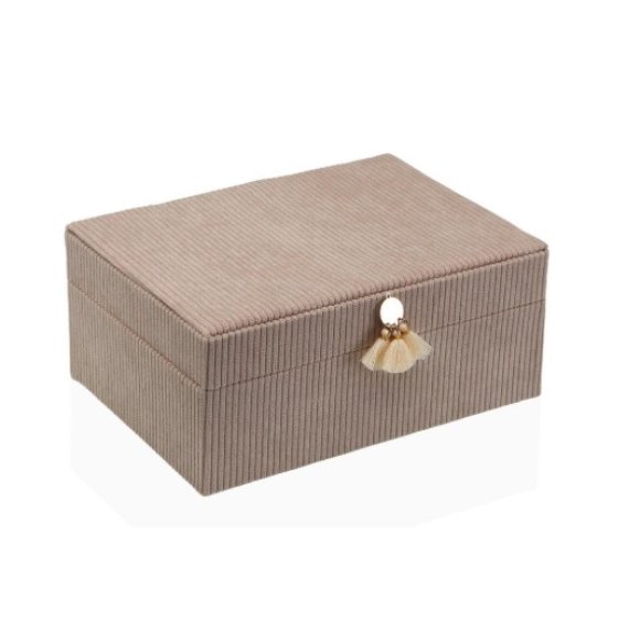 VERSA PORTAGIOIE IN VELLUTO 21X15X8,5 CM - BEIGE 