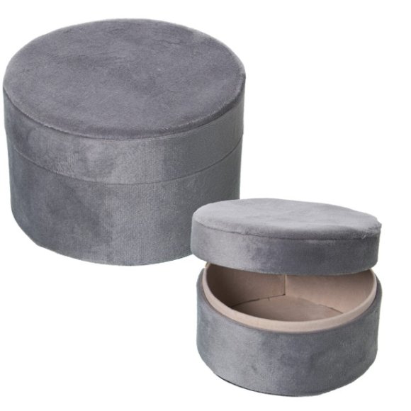 CAMACHO SET 2 PORTAGIOIE VELLUTO 13X9CM + 10X7 CM - GRIGIO CAMACHO SET 2 PORTAGIOIE VELLUTO 13X9CM + 10X7 CM - GRIGIO