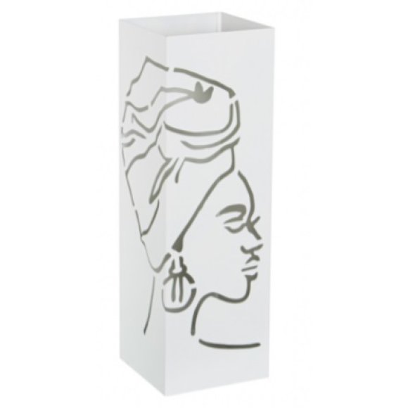 CAMACHO PORTAOMBRELLI QUADRATO METALLO DONNA AFRICANA 16x16x49H - BIANCO CAMACHO PORTAOMBRELLI QUADRATO METALLO DONNA AFRICANA 16x16x49H - BIANCO