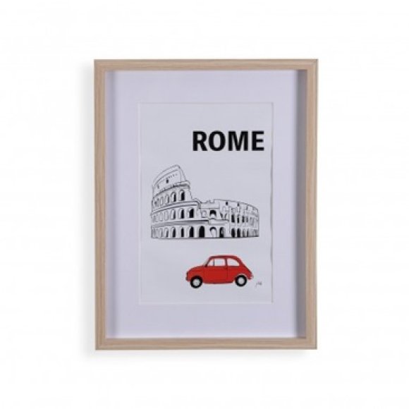 POSTER ROMA CON CORNICE IN LEGNO 20X30 