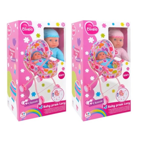 SET BAMBOLA CON CARROZZINA PER BAMBINI - 36 CM SET BAMBOLA CON CARROZZINA PER BAMBINI - 36 CM