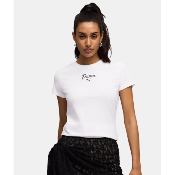 PUMA T-SHIRT DA DONNA CON SCRITTA "ESSENTIALS" PUMA T-SHIRT DA DONNA CON SCRITTA "ESSENTIALS"