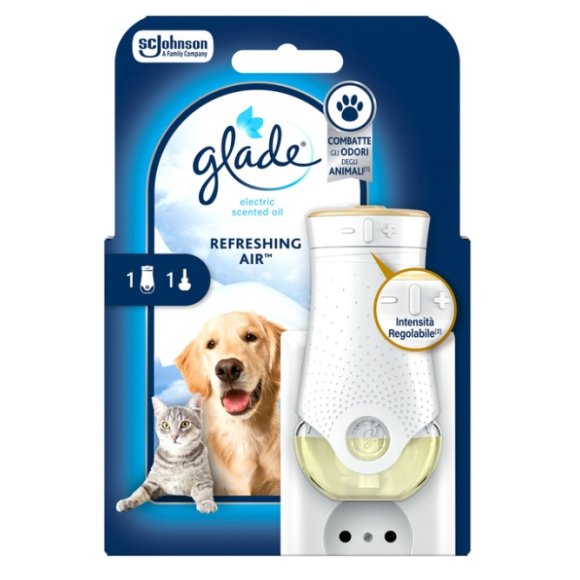 GLADE PET ELECTRIC OIL DIFFUSORE + RICARICA REFRESHING AIR 20 ML