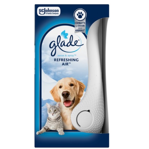 GLADE PET SENSE & SPRAY AUTOMATIC BASE + RICARICA REFRESHING AIR 18 ML