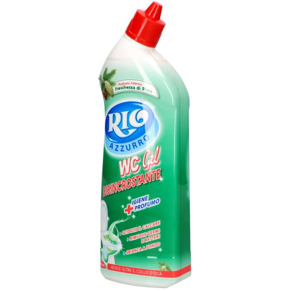 Rio Azzurro WC Gel Disincrostante – Freschezza di Pino, Azione Igienizzante e Sbiancante, 750 ml