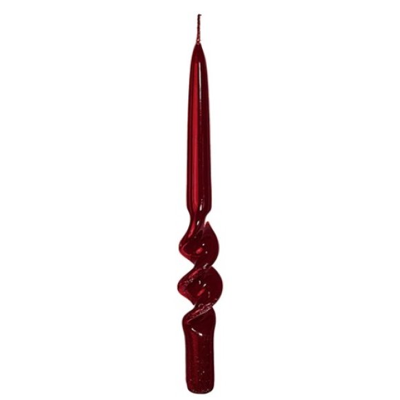 NATALE- CANDELA SPIRALE LUCIDA BORDEAUX- H CM 25X D CM 2,2 