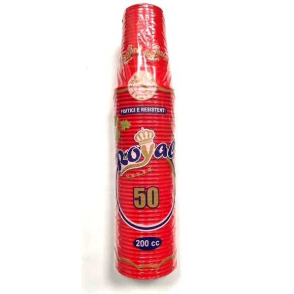 ROYAL BICCHIERI IN PLASTICA ROSSA X 50 PEZZI 