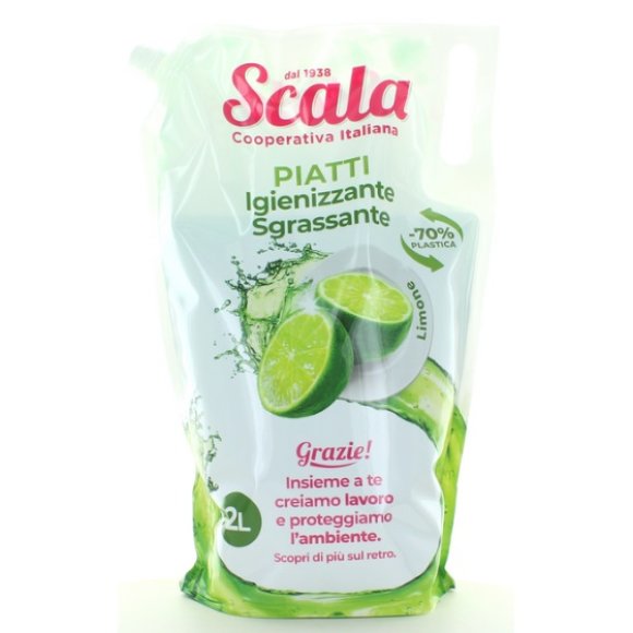 SCALA PIATTI IGIENIZZANTE SGRASSANTE LIMONE ECORICARICA BUSTA - 2 LT