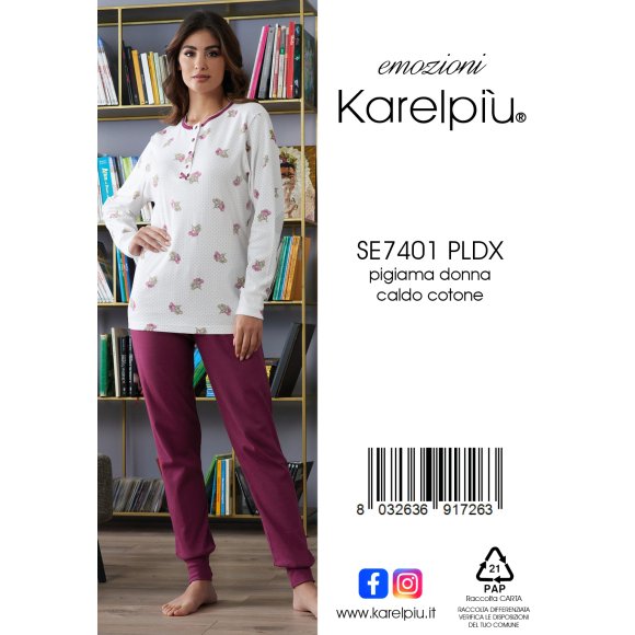 KAREL - PIGIAMA CALIBRATO DONNA COD. SE7401PLDX