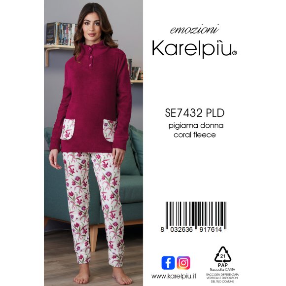 KAREL - PIGIAMA DONNA IN PILE COD.SE7432PLD