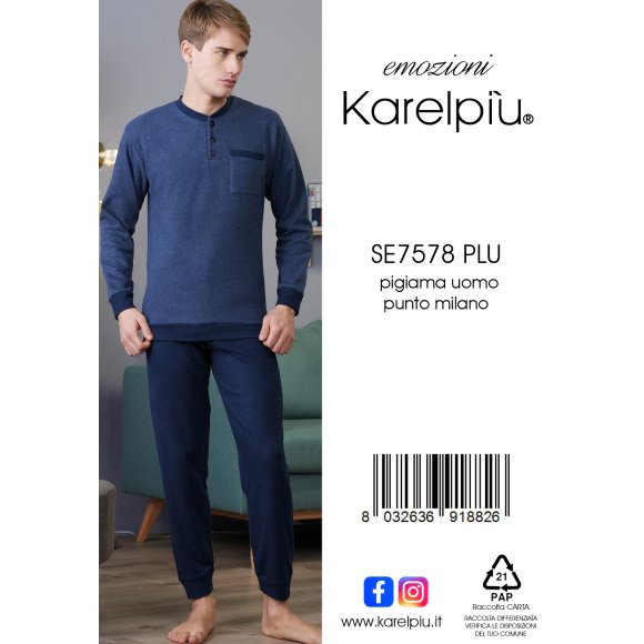 KAREL - PIGIAMA UOMO COD. SE7578PLU