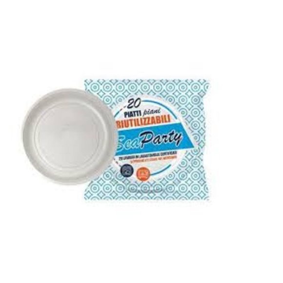 SEAPARTY PIATTI RIUTILIZZABILE PIANO - 20PZ