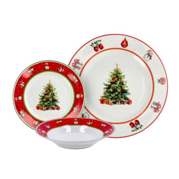 NATALE- SERVIZIO PIATTI PORCELLANA - 18 PEZZI NATALE- SERVIZIO PIATTI PORCELLANA - 18 PEZZI