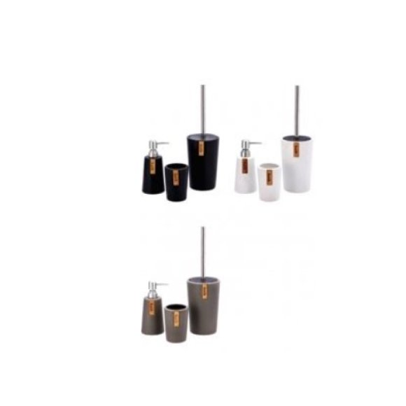 SET 3 ACCESSORI BAGNO CERAMICA - COLORI ASSORTITI
