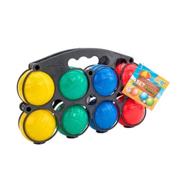 SET 8 PEZZI BOCCE CON ACQUA E PORTA BOCCE 