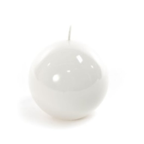 NATALE CANDELA SFERA LUCIDA BIANCA DIAM. 4